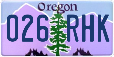 OR license plate 026RHK