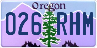 OR license plate 026RHM