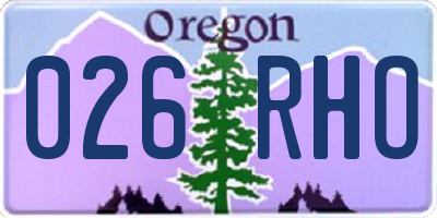 OR license plate 026RHO