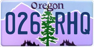 OR license plate 026RHQ