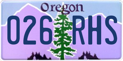 OR license plate 026RHS