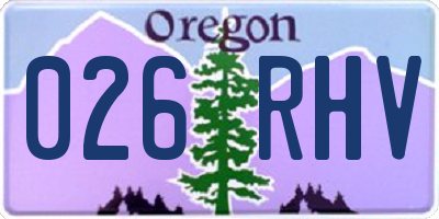 OR license plate 026RHV
