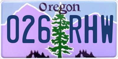 OR license plate 026RHW