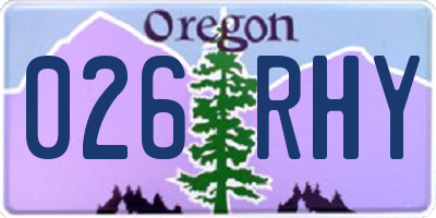 OR license plate 026RHY