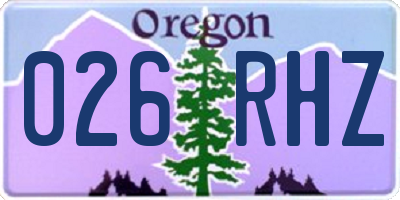 OR license plate 026RHZ