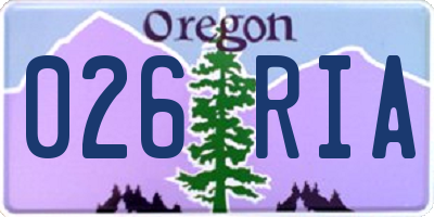 OR license plate 026RIA