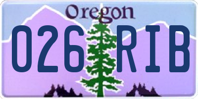 OR license plate 026RIB