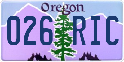 OR license plate 026RIC