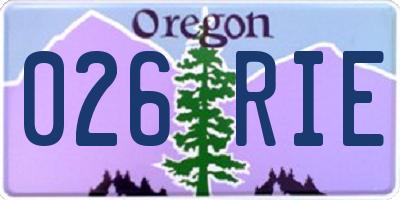 OR license plate 026RIE