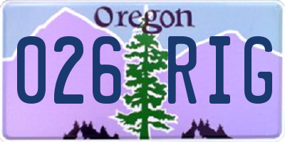 OR license plate 026RIG