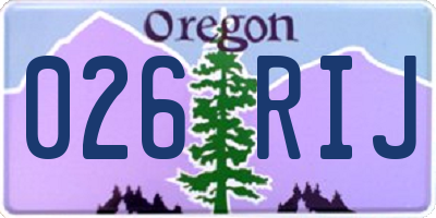 OR license plate 026RIJ