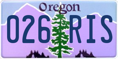 OR license plate 026RIS