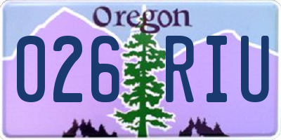 OR license plate 026RIU