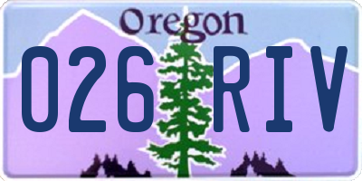 OR license plate 026RIV
