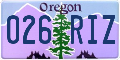 OR license plate 026RIZ