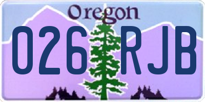 OR license plate 026RJB