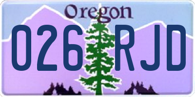 OR license plate 026RJD