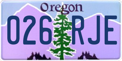 OR license plate 026RJE