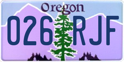 OR license plate 026RJF