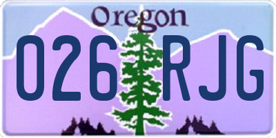 OR license plate 026RJG