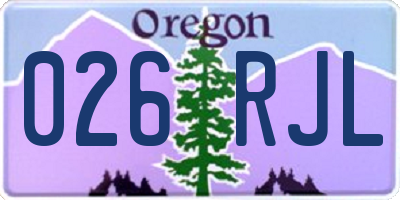 OR license plate 026RJL