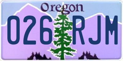 OR license plate 026RJM