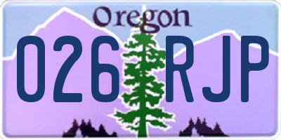 OR license plate 026RJP