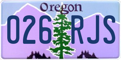 OR license plate 026RJS
