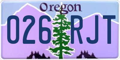 OR license plate 026RJT