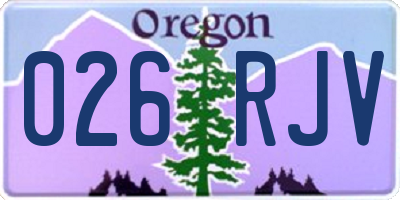 OR license plate 026RJV