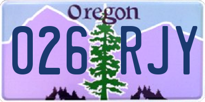 OR license plate 026RJY