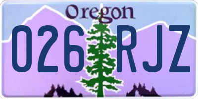OR license plate 026RJZ