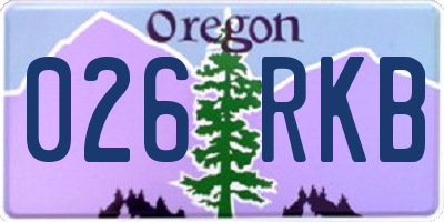 OR license plate 026RKB
