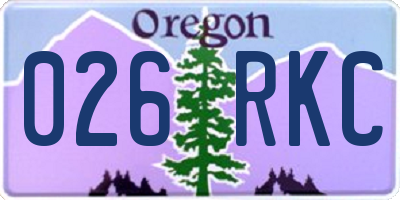 OR license plate 026RKC