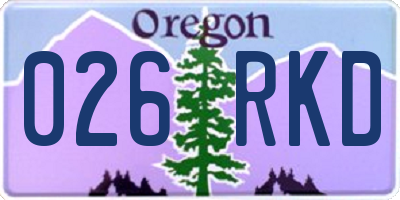 OR license plate 026RKD