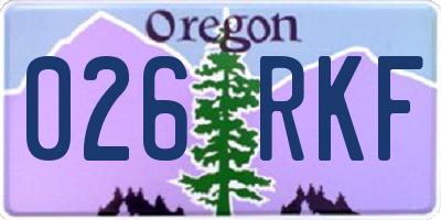OR license plate 026RKF
