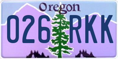 OR license plate 026RKK