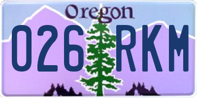 OR license plate 026RKM