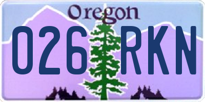 OR license plate 026RKN
