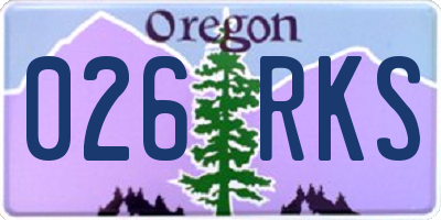 OR license plate 026RKS