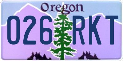 OR license plate 026RKT