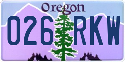OR license plate 026RKW