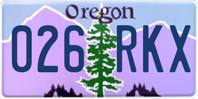 OR license plate 026RKX