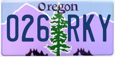 OR license plate 026RKY
