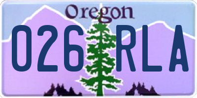 OR license plate 026RLA