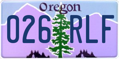OR license plate 026RLF