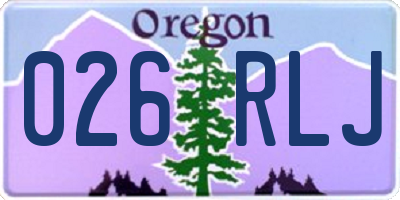 OR license plate 026RLJ