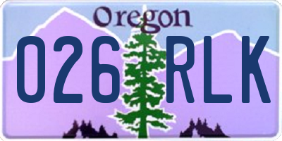 OR license plate 026RLK