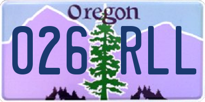 OR license plate 026RLL