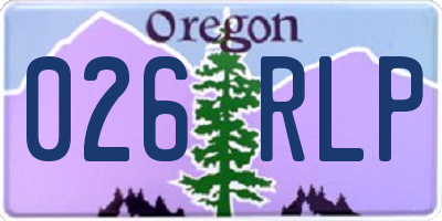 OR license plate 026RLP